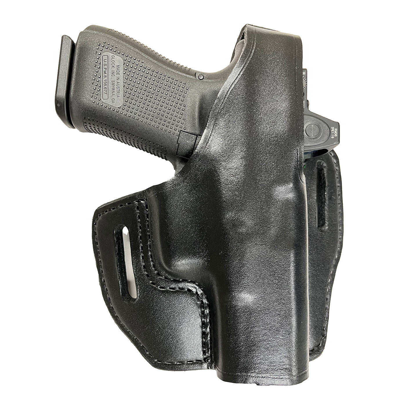#902 - Optic Capable 2 Slot Leather Pancake Holster