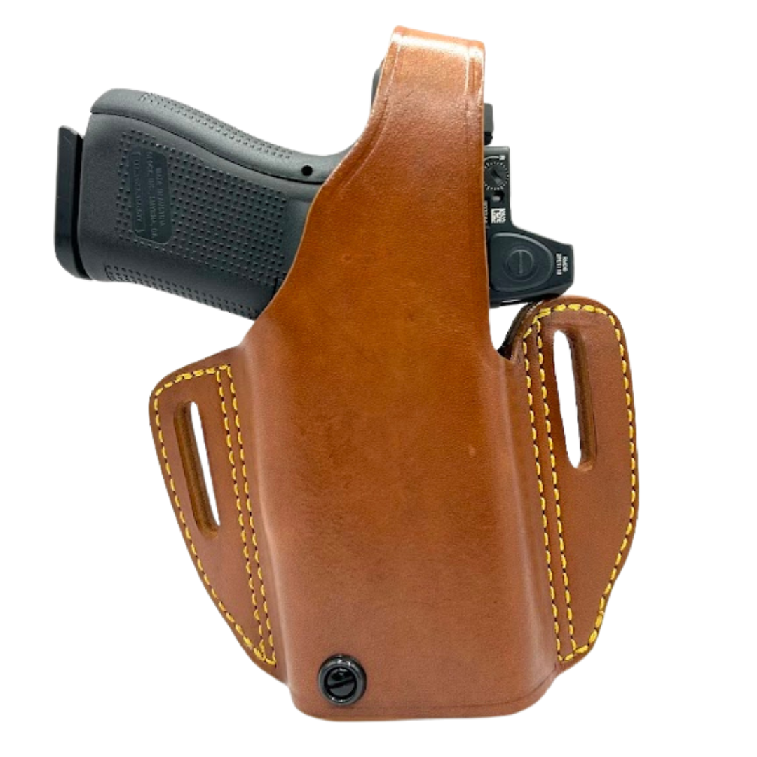 #819 - Optic Capable, Light Bearing Leather holster for Small Frame Lights