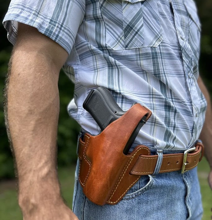 #902 - Optic Capable 2 Slot Leather Pancake Holster
