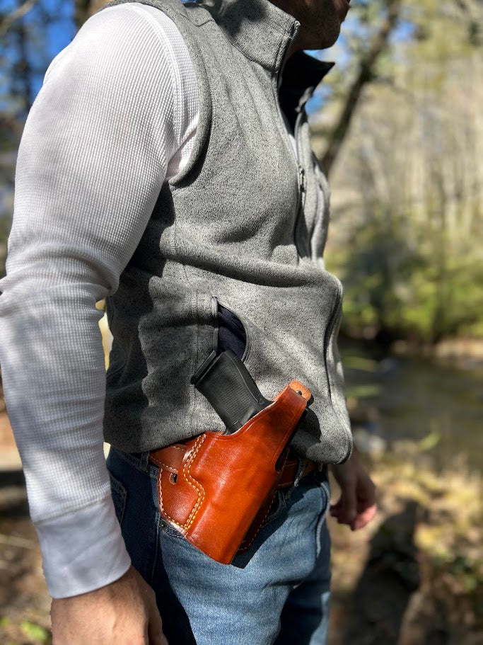 #903 - Optic Capable 3 Slot Leather Pancake Holster