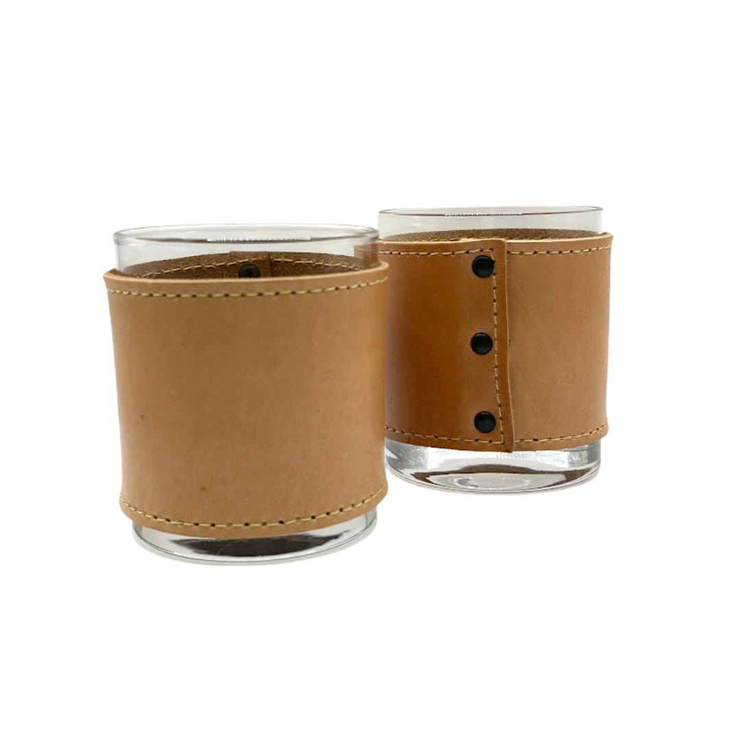 Rocks Glasses with Leather Wrap